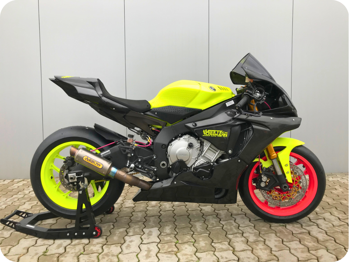 Yamaha R1 RN32 Racebike Racebike Umbau - Yamaha R1 RN32 Performance - in neon gelb mit carbon Verkleidung