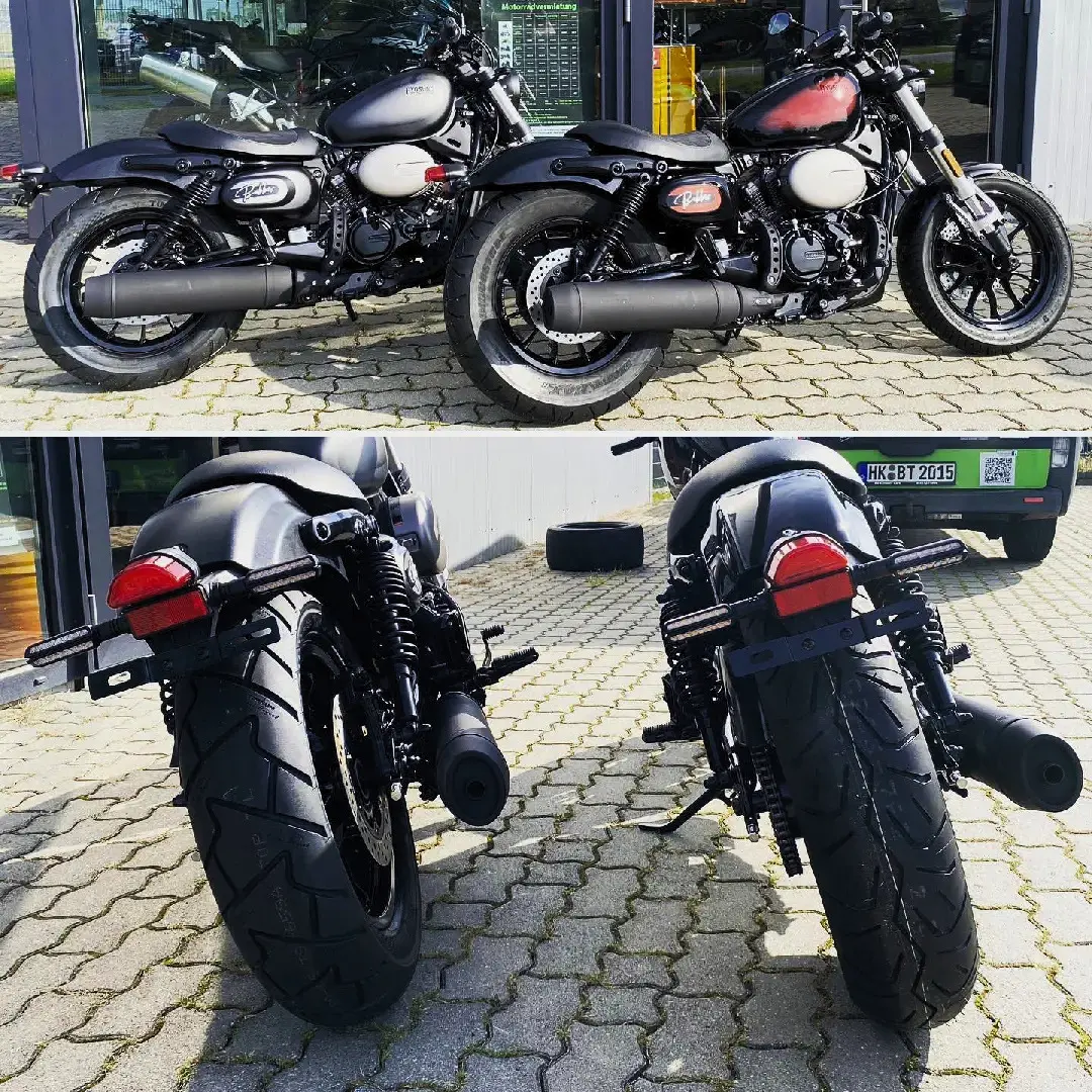 Hyosung GV125 Bobber vor Werkstatt zur Inspektion und Service bei BikeTech Lohmann in Walsrode