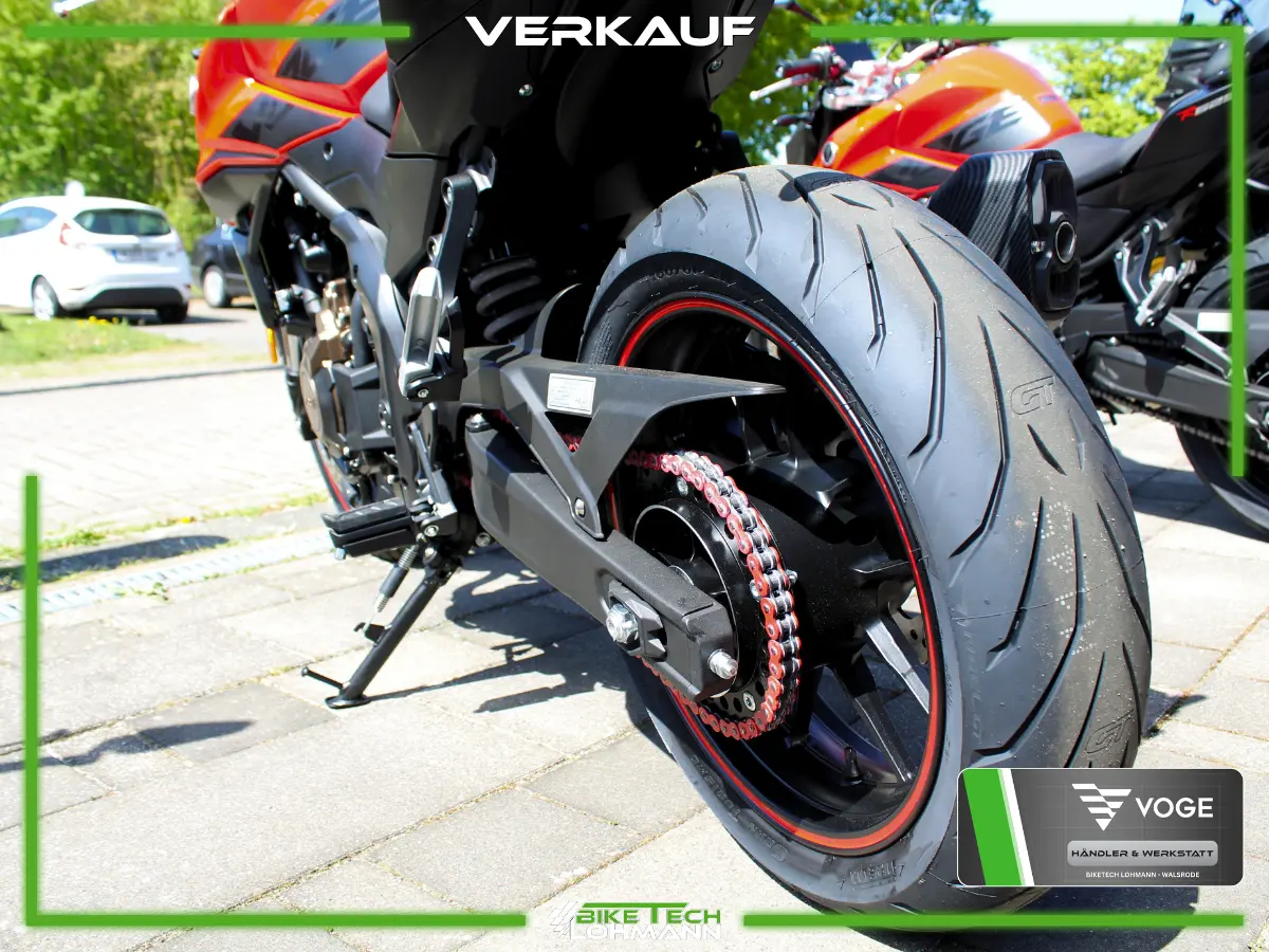 VOGE R625 Lohmann Edition – rote RK Kette und Hinterrad