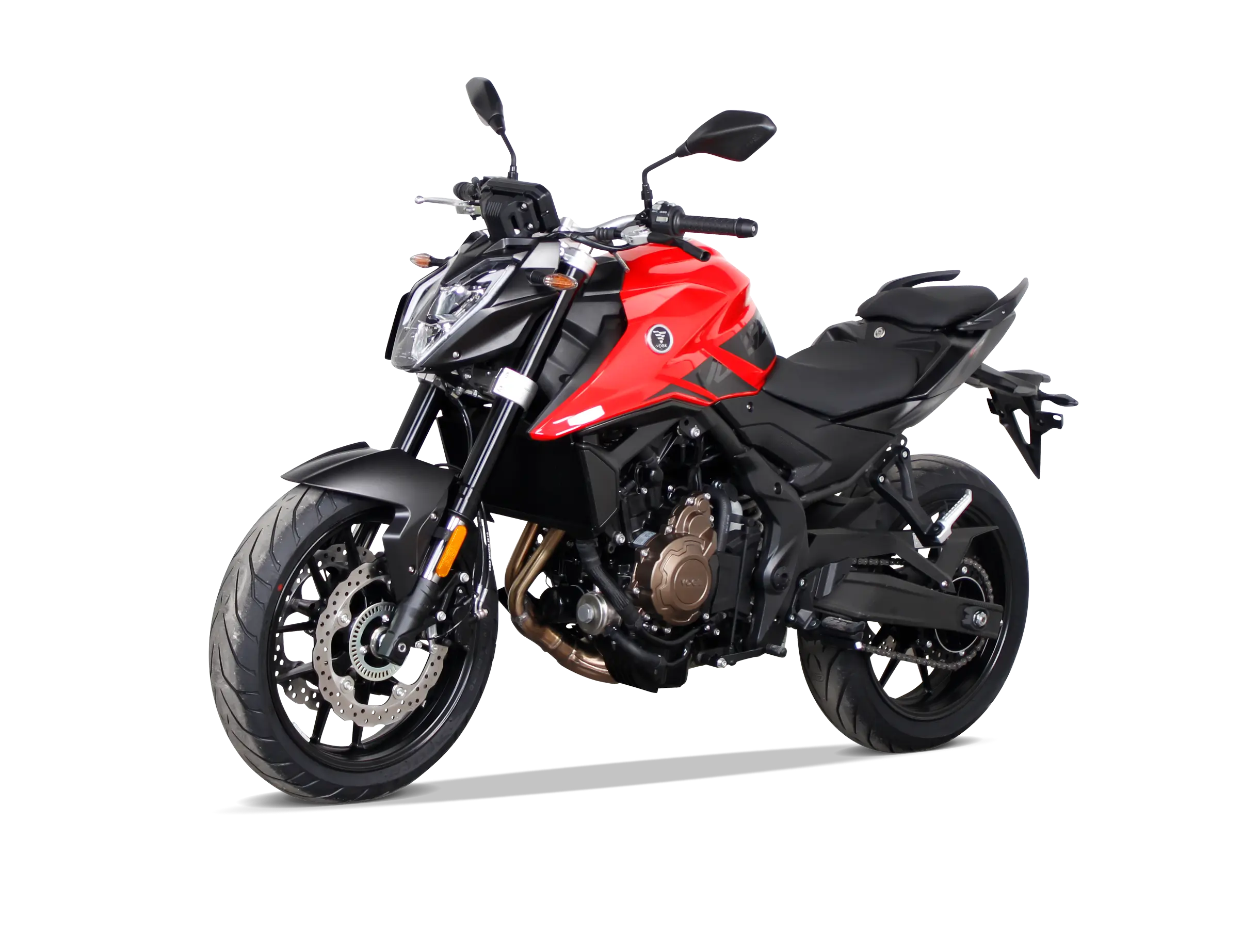 VOGE R625 rot Frontansicht schräg rechts Naked Bike mit sportlichem Design und Doppelscheibenbremse