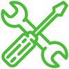 Werkstatt Icon mit Schraubenschluessel und Schraubendreher fuer Motorrad Service in Walsrode