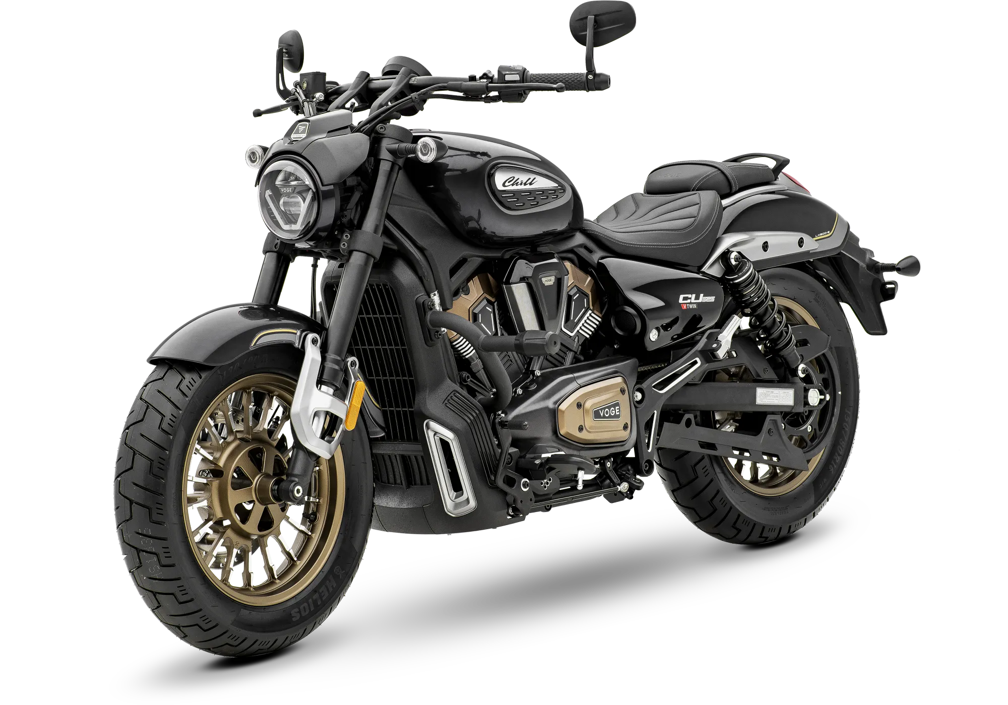 VOGE CU625 Chill in Schwarz, schräg von vorne links, als Cruiser Motorrad im Heidekreis