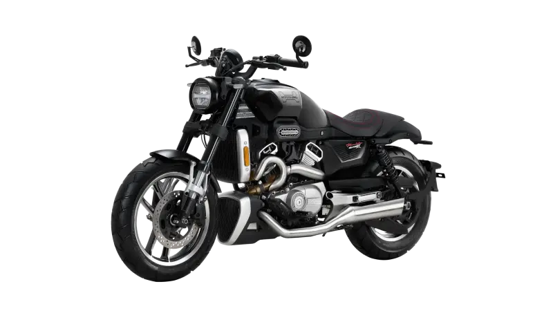 Hyosung GV125X in glänzendem Schwarz – kraftvolles 125ccm Muscle-Bike mit V2-Motor und Upside-Down-Gabel