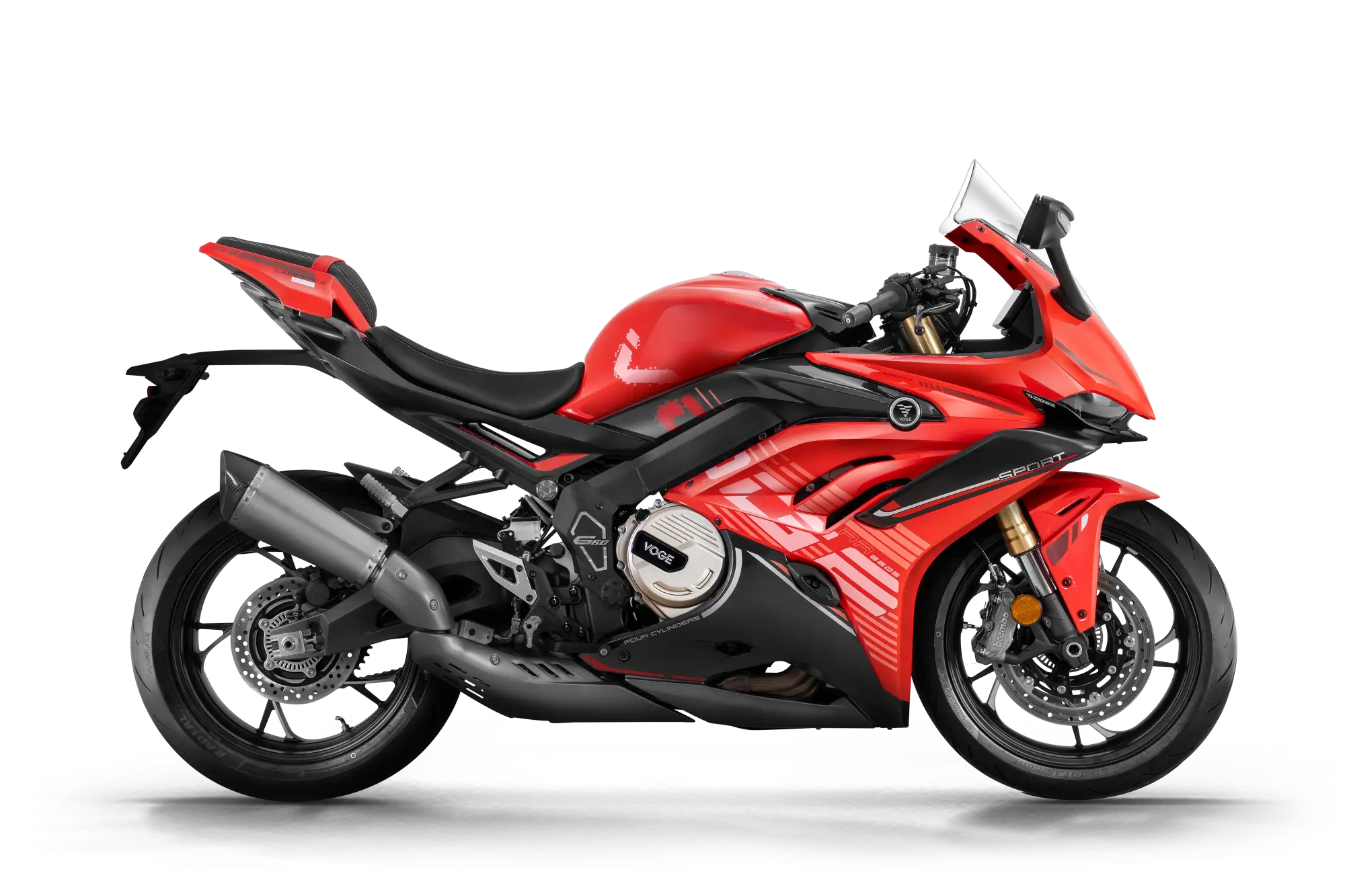 VOGE RR660S in Rot in vollständiger Seitenansicht
